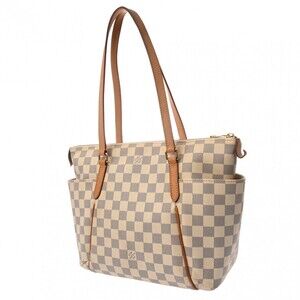 Louis Vuitton White Damier Canvas Tote Azur Bag Totally